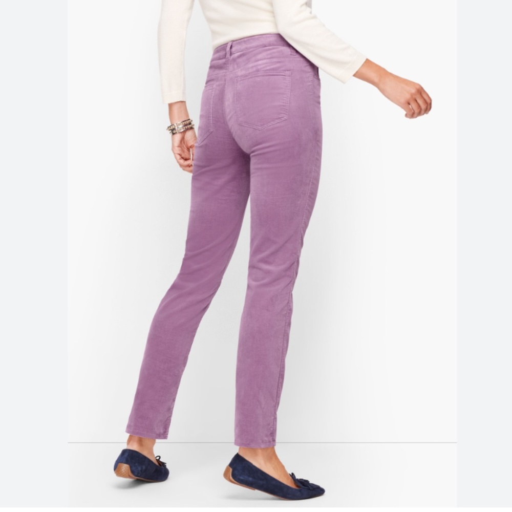 Purple High Rise Velvet Pants